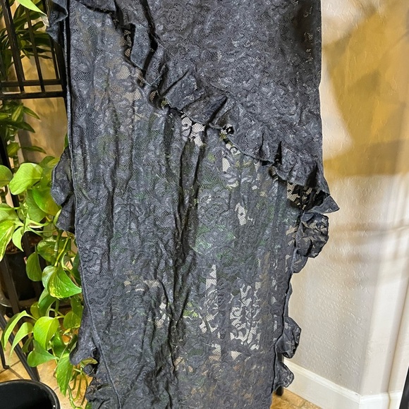 Black asymmetrical, swimsuit, cover-up dress - Picture 4 of 4